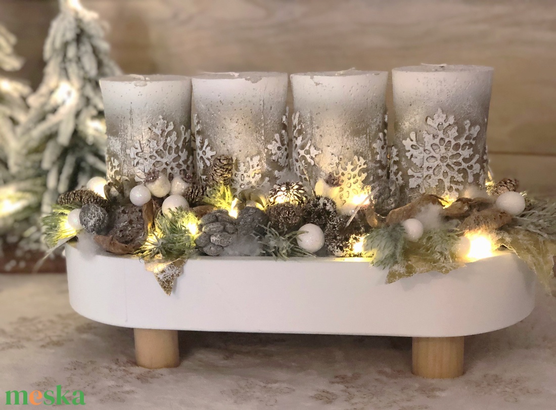 Hópehely gyertyás adventi - karácsony - adventi díszek - adventi koszorú - Meska.hu Hópehely gyertyás adventi - karácsony - adventi díszek - adventi koszorú - Meska.hu