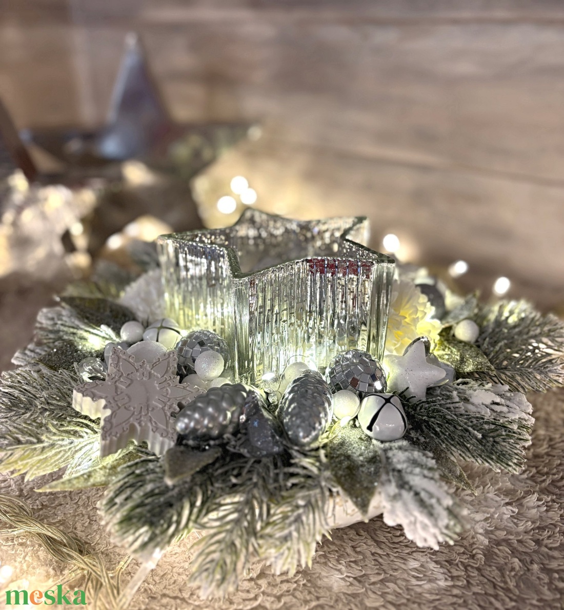 Csillag gyertyás karácsonyi asztaldísz - karácsony - adventi díszek - adventi asztaldísz - Meska.hu