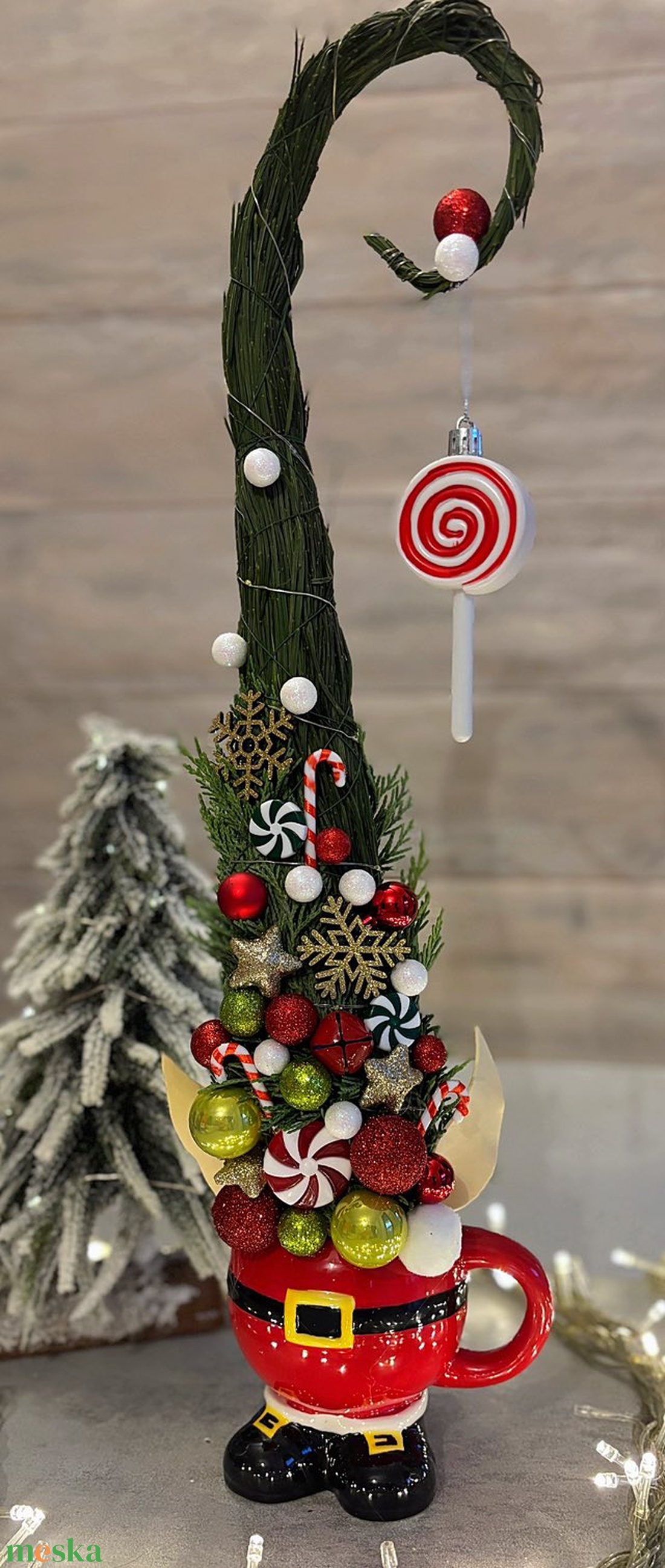 Karácsonyi manós grincsfa - karácsony - karácsonyi lakásdekoráció - karácsonyfa, grincsfa - Meska.hu