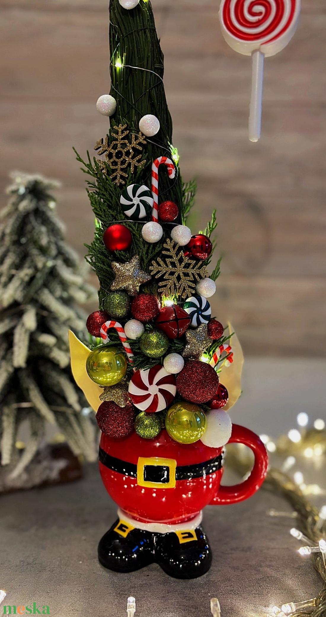 Karácsonyi manós grincsfa - karácsony - karácsonyi lakásdekoráció - karácsonyfa, grincsfa - Meska.hu