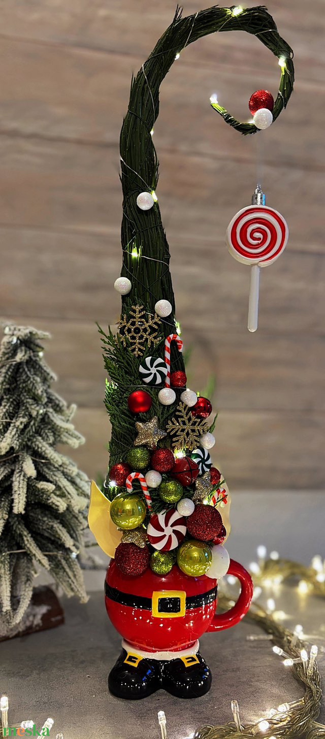 Karácsonyi manós grincsfa - karácsony - karácsonyi lakásdekoráció - karácsonyfa, grincsfa - Meska.hu