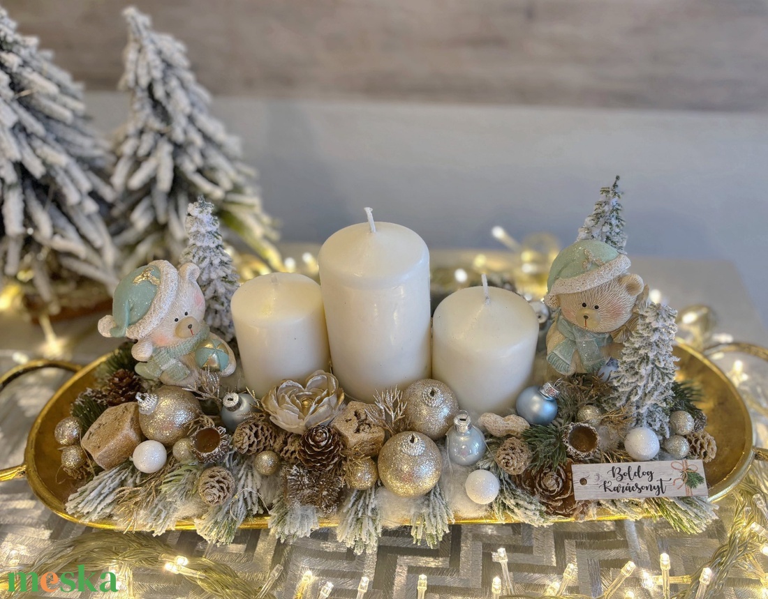 Macis karácsonyi asztaldísz - karácsony - adventi díszek - adventi asztaldísz - Meska.hu