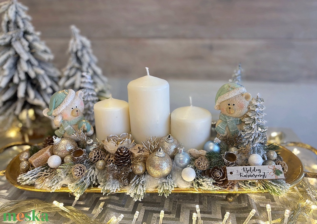 Macis karácsonyi asztaldísz - karácsony - adventi díszek - adventi asztaldísz - Meska.hu