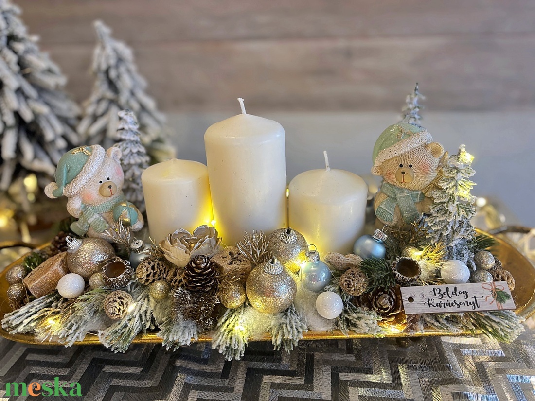 Macis karácsonyi asztaldísz - karácsony - adventi díszek - adventi asztaldísz - Meska.hu
