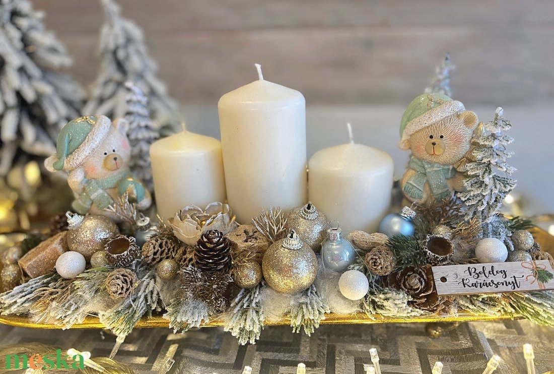 Macis karácsonyi asztaldísz - karácsony - adventi díszek - adventi asztaldísz - Meska.hu
