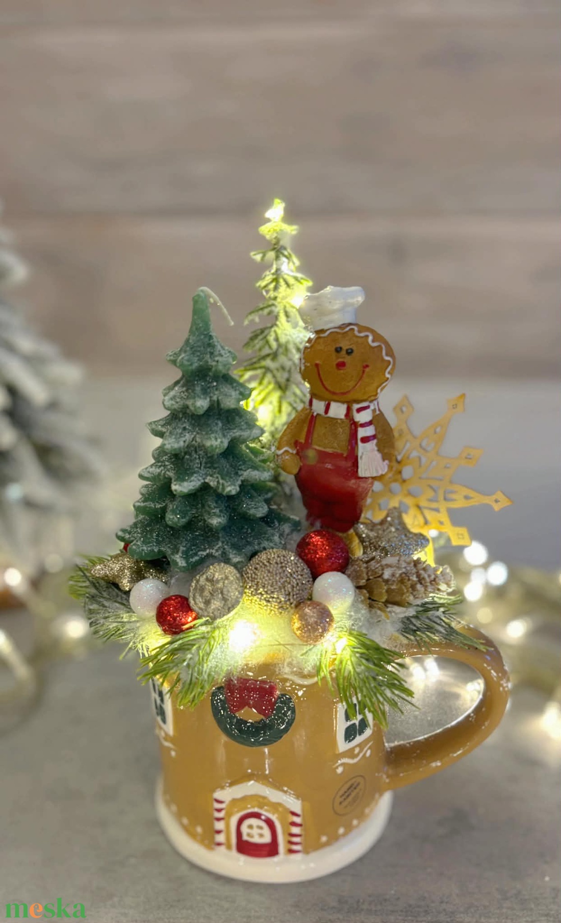 Mézikés karácsonyi bögre - karácsony - adventi díszek - adventi asztaldísz - Meska.hu