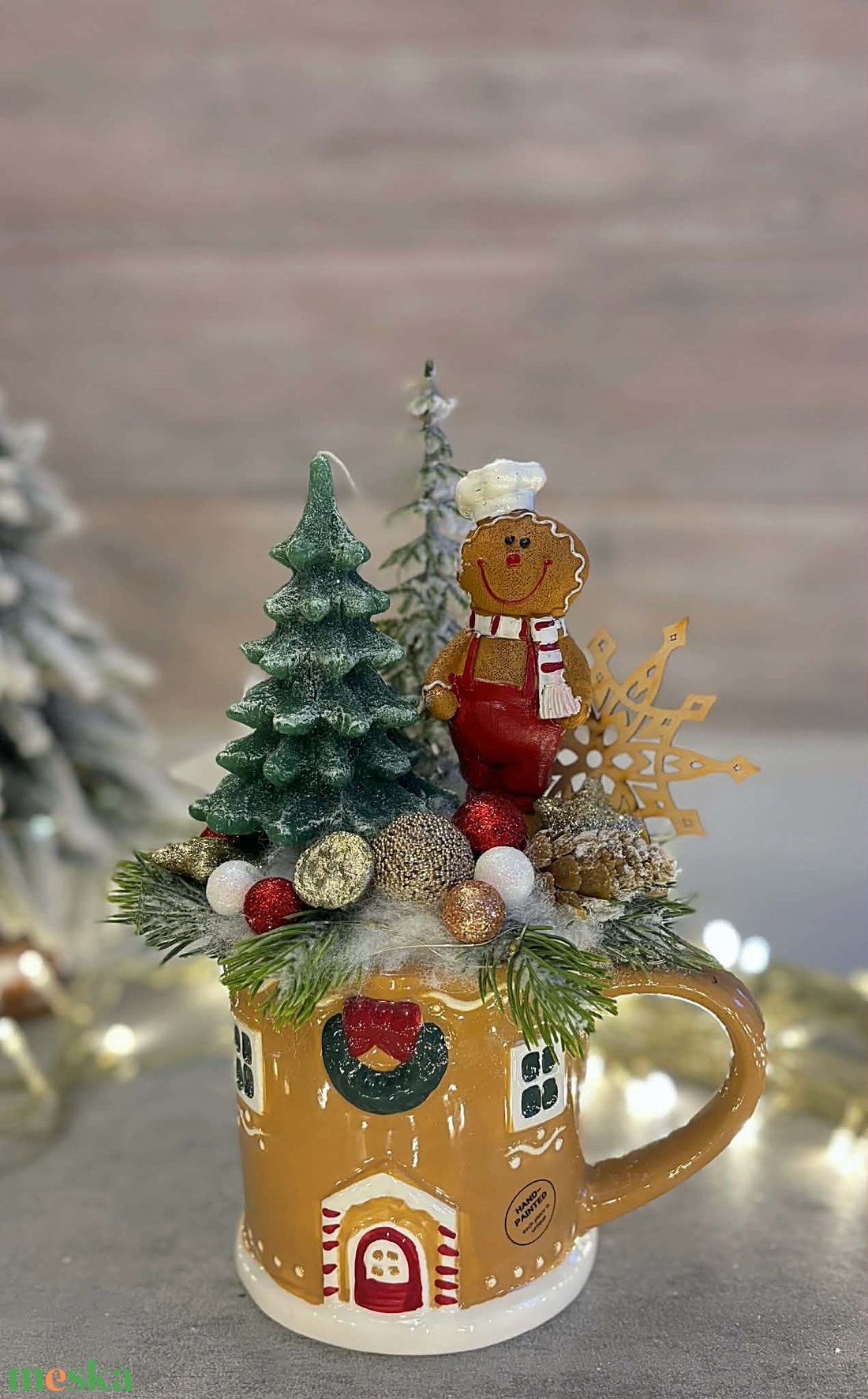 Mézikés karácsonyi bögre - karácsony - adventi díszek - adventi asztaldísz - Meska.hu