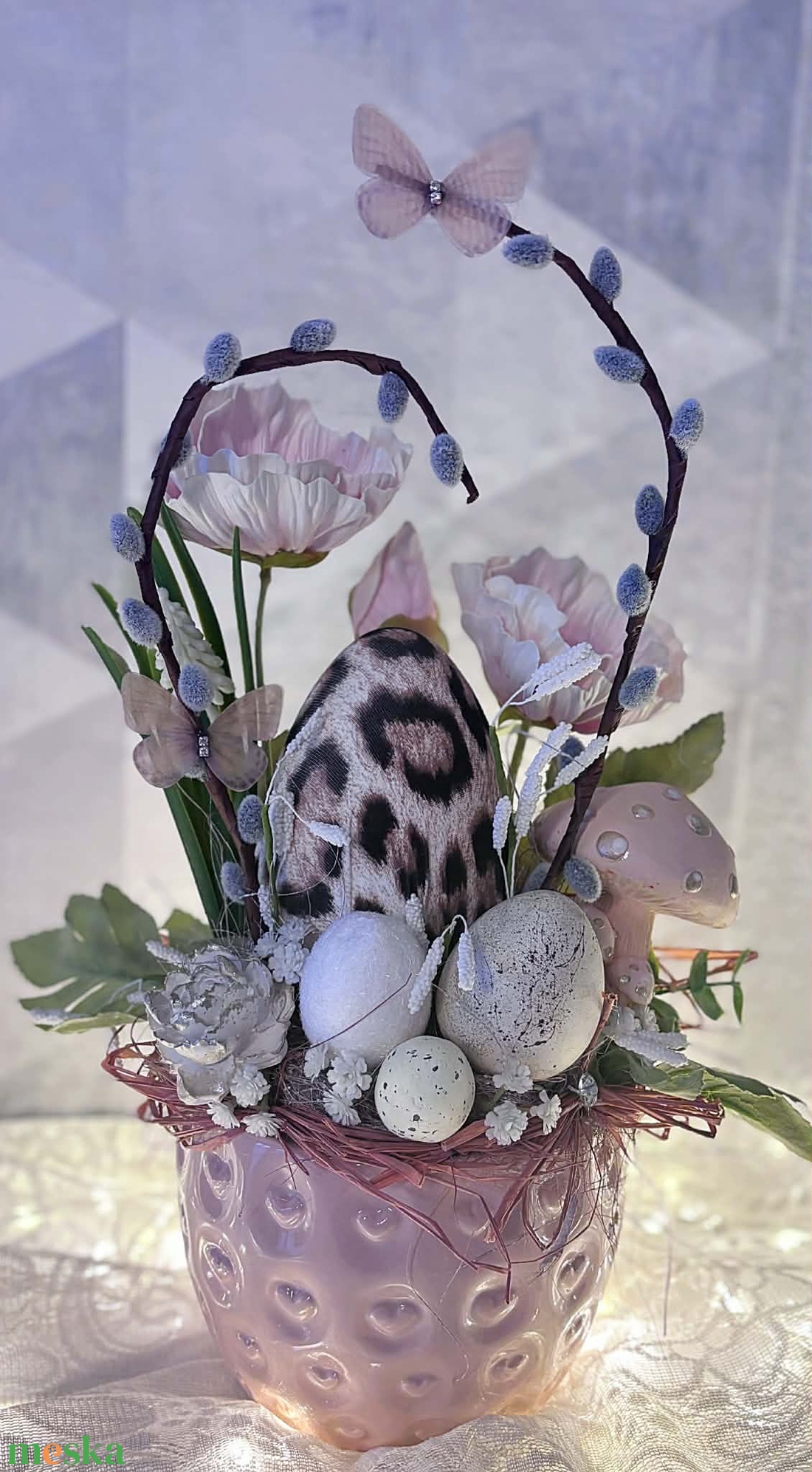 Leopárd mintás húsvéti tojásos asztaldísz - ünnepi díszek, dekorációk - húsvéti díszek és dekorációk - húsvéti asztaldíszek - Meska.hu