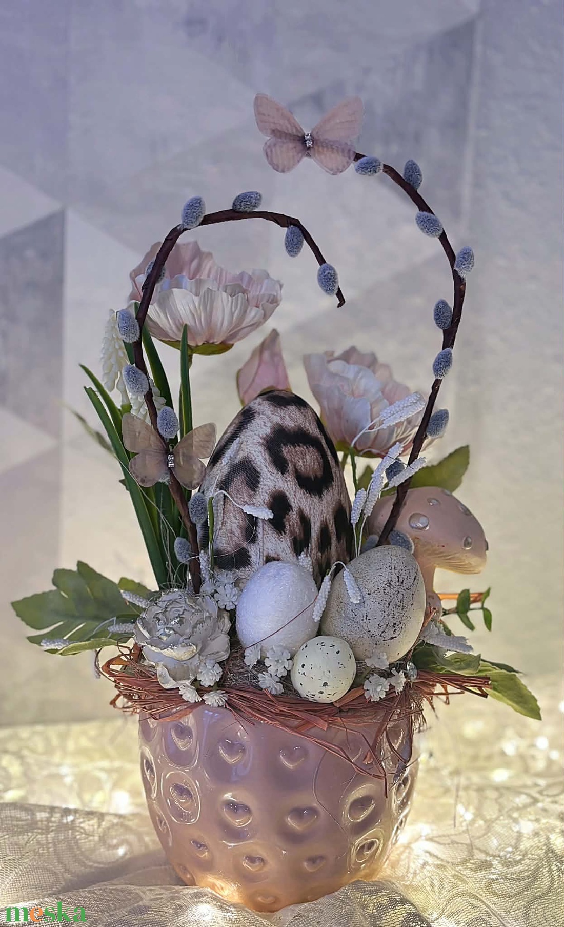 Leopárd mintás húsvéti tojásos asztaldísz - ünnepi díszek, dekorációk - húsvéti díszek és dekorációk - húsvéti asztaldíszek - Meska.hu