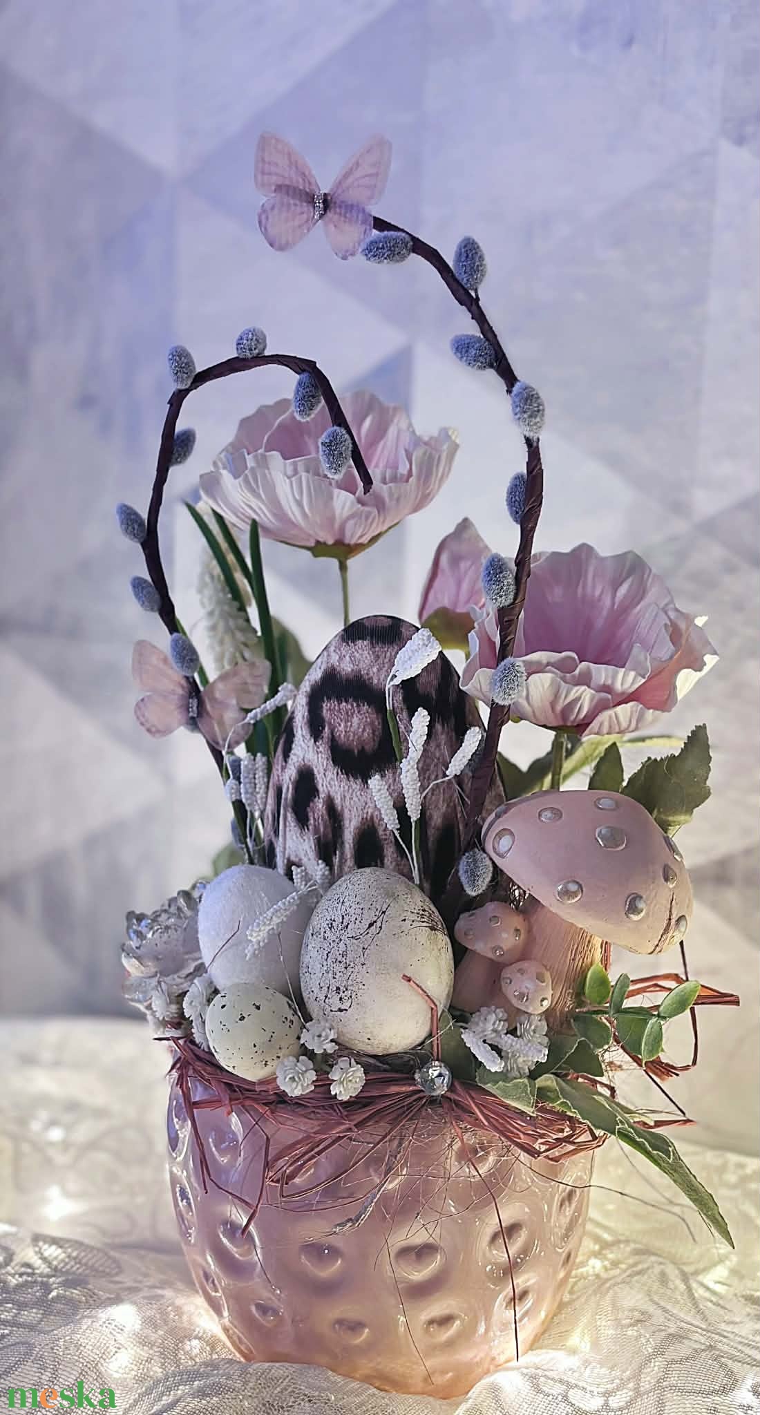 Leopárd mintás húsvéti tojásos asztaldísz - ünnepi díszek, dekorációk - húsvéti díszek és dekorációk - húsvéti asztaldíszek - Meska.hu