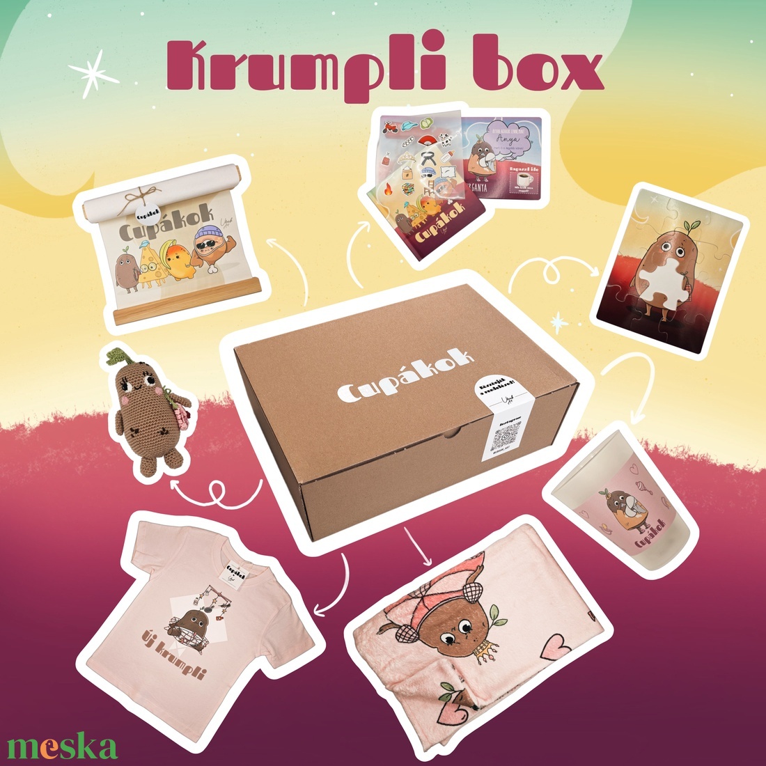 Krumpli Kata Box - baba - mama - babalátogató ajándékcsomag - Meska.hu