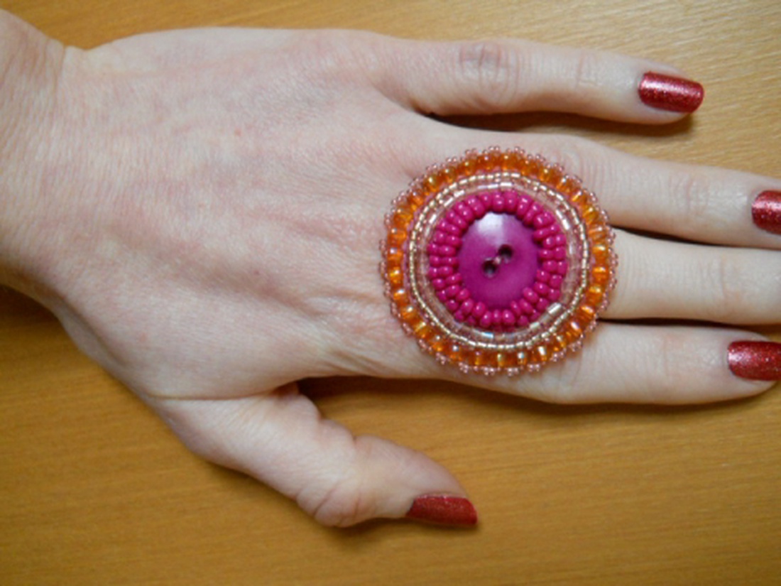 Pink gombos óriásgyűrű - Briginek -  - Meska.hu