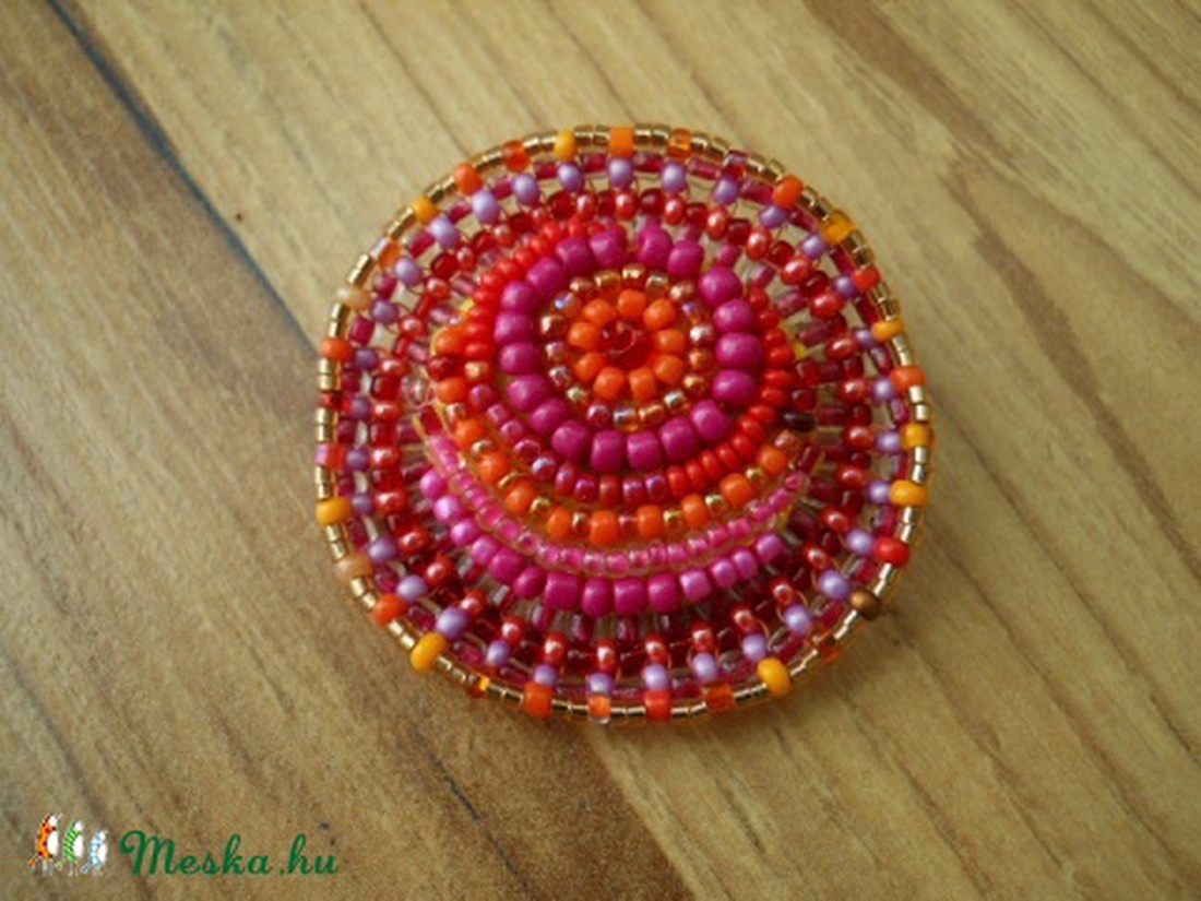 Pink-lila-narancs bross -  - Meska.hu