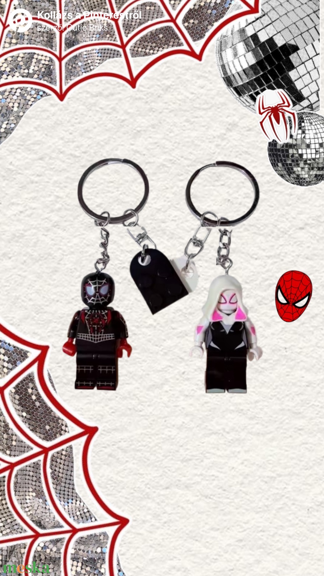 Lego pókos páros kulcstartó � - táska & tok - kulcstartó & táskadísz - táskadísz - Meska.hu