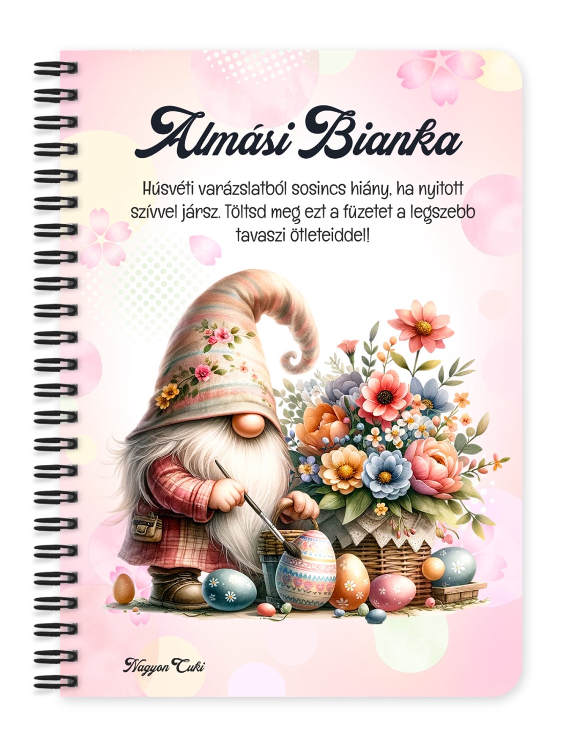 Személyre szabható - Tojás festő Húsvéti manó mintás A6-os füzet - otthon & életmód - papír, írószer - jegyzetfüzet & napló - Meska.hu