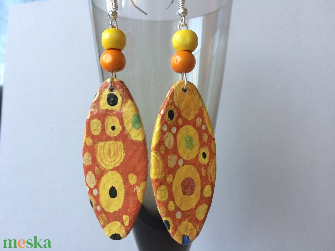 Klimt fülbevaló - burokban No.2 - ékszer - fülbevaló - lógó fülbevaló - Meska.hu Klimt fülbevaló - burokban No.2 - ékszer - fülbevaló - lógó fülbevaló - Meska.hu
