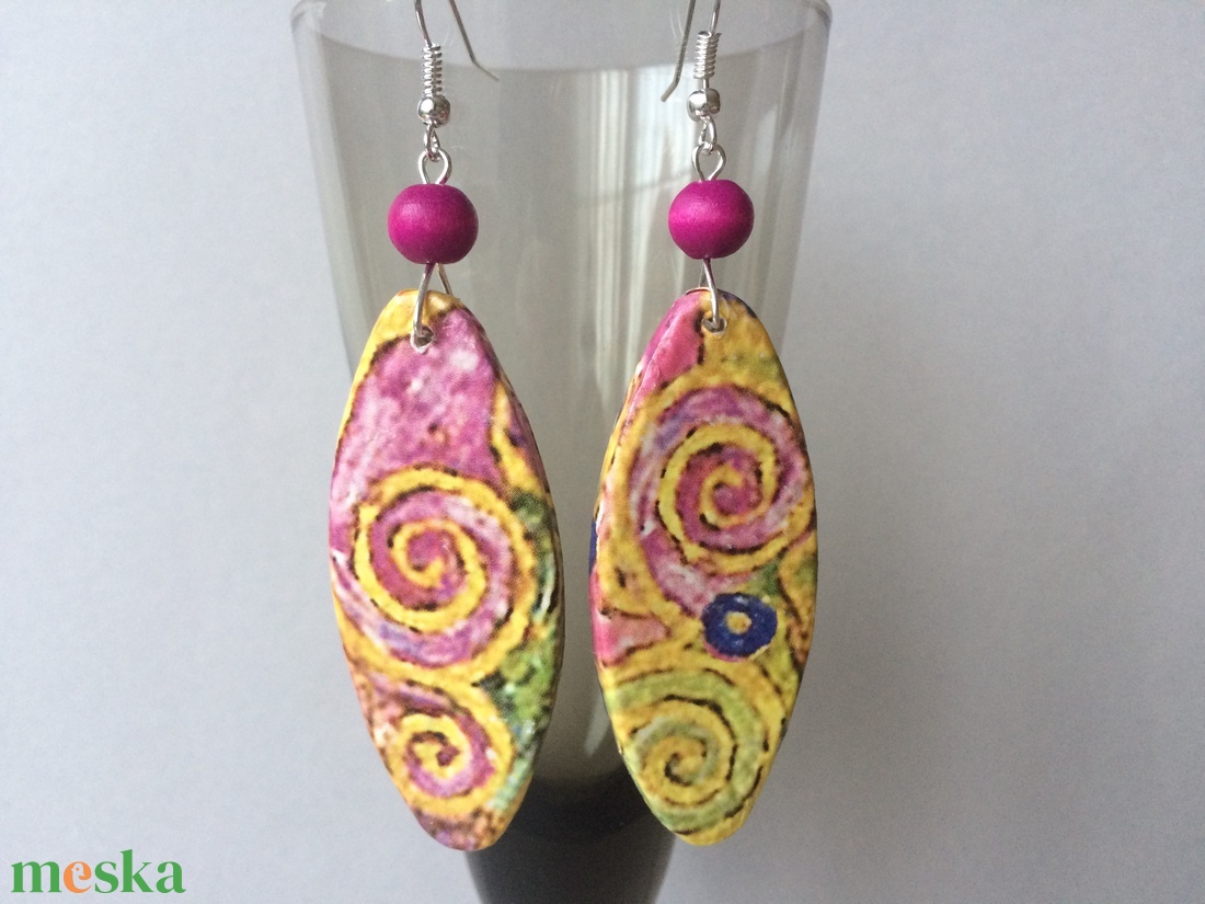 Klimt fülbevaló - körforgásban - ékszer - fülbevaló - lógó fülbevaló - Meska.hu Klimt fülbevaló - körforgásban - ékszer - fülbevaló - lógó fülbevaló - Meska.hu