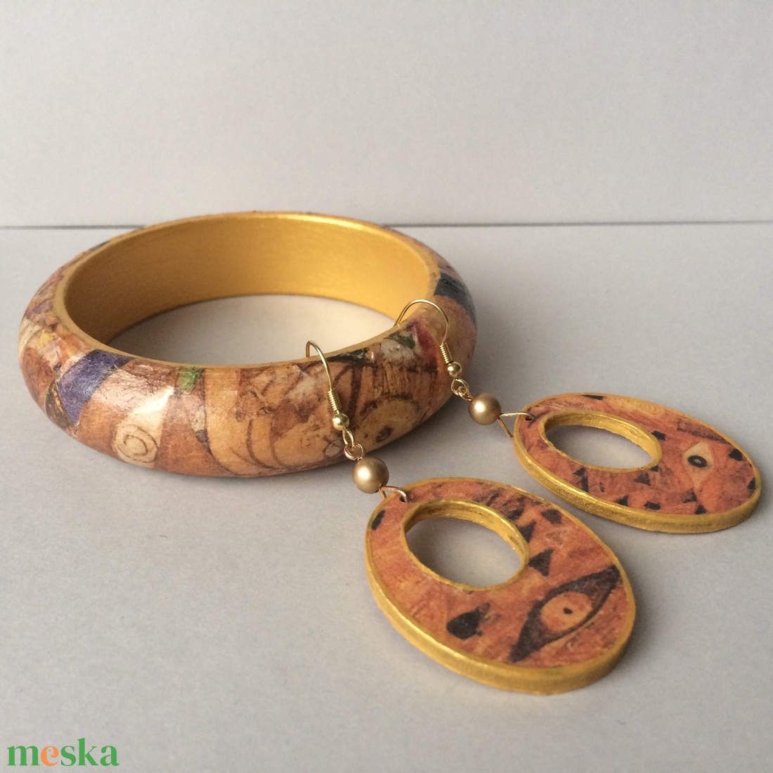 Klimt fülbevaló - kis szemek - ékszer - fülbevaló - lógó fülbevaló - Meska.hu Klimt fülbevaló - kis szemek - ékszer - fülbevaló - lógó fülbevaló - Meska.hu