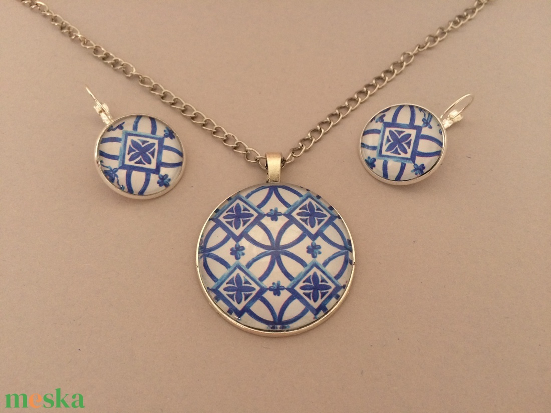 Azori azulejo No.5 francia kapcsos fülbevaló - ékszer - fülbevaló - lógós kerek fülbevaló - Meska.hu Azori azulejo No.5 francia kapcsos fülbevaló - ékszer - fülbevaló - lógós kerek fülbevaló - Meska.hu
