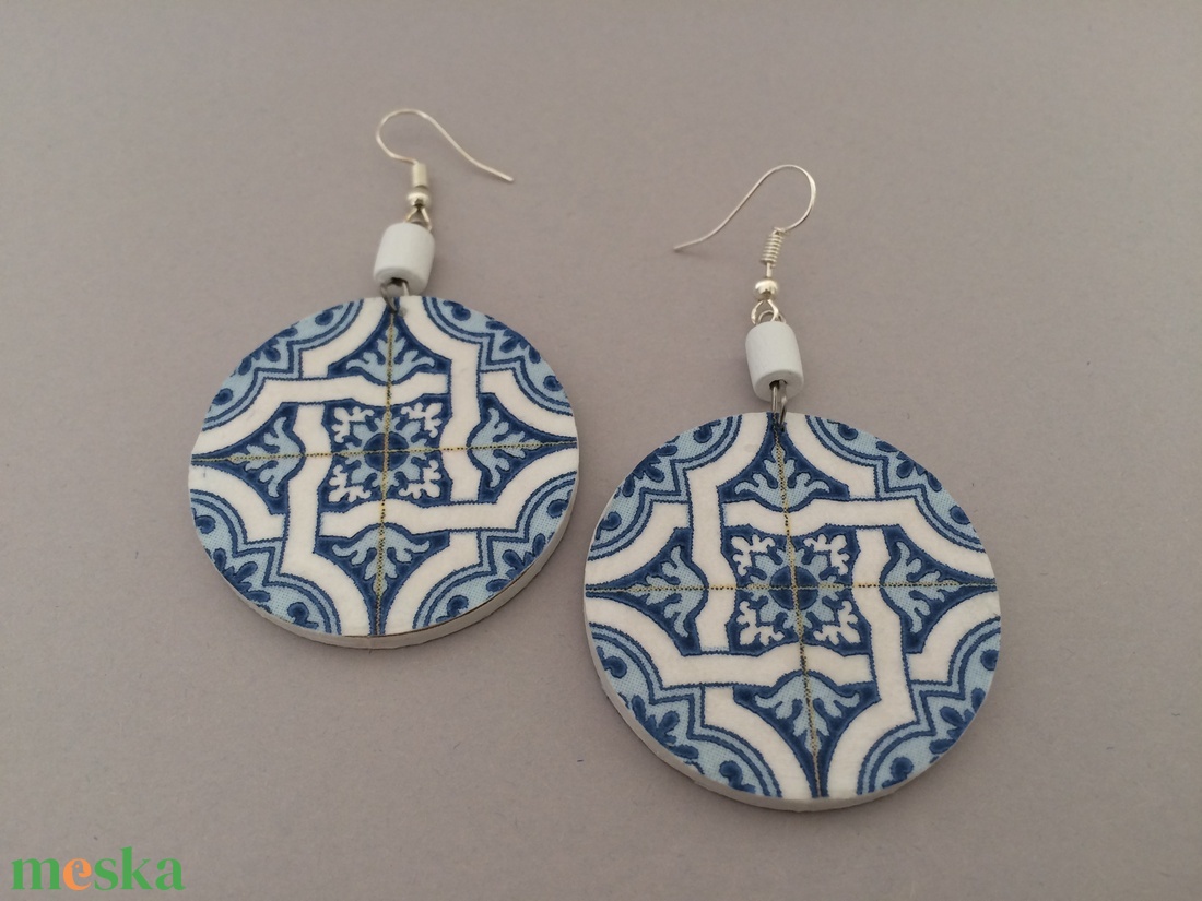 Azulejo No.12 fülbevaló - ékszer - fülbevaló - lógós kerek fülbevaló - Meska.hu Azulejo No.12 fülbevaló - ékszer - fülbevaló - lógós kerek fülbevaló - Meska.hu