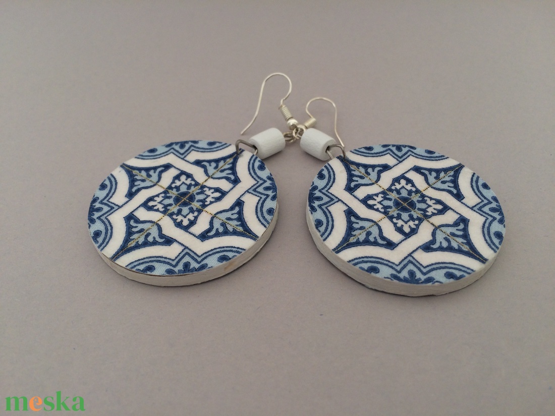 Azulejo No.12 fülbevaló - ékszer - fülbevaló - lógós kerek fülbevaló - Meska.hu Azulejo No.12 fülbevaló - ékszer - fülbevaló - lógós kerek fülbevaló - Meska.hu