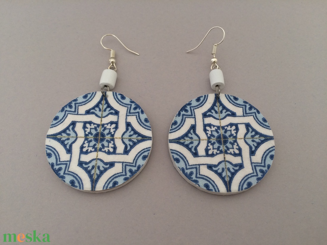 Azulejo No.12 fülbevaló - ékszer - fülbevaló - lógós kerek fülbevaló - Meska.hu Azulejo No.12 fülbevaló - ékszer - fülbevaló - lógós kerek fülbevaló - Meska.hu