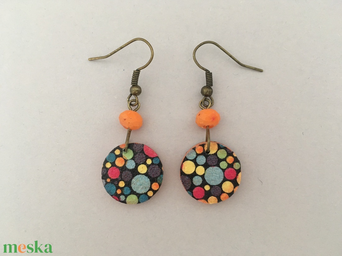 Pöttyözön mini fülbevaló - ékszer - fülbevaló - lógós kerek fülbevaló - Meska.hu