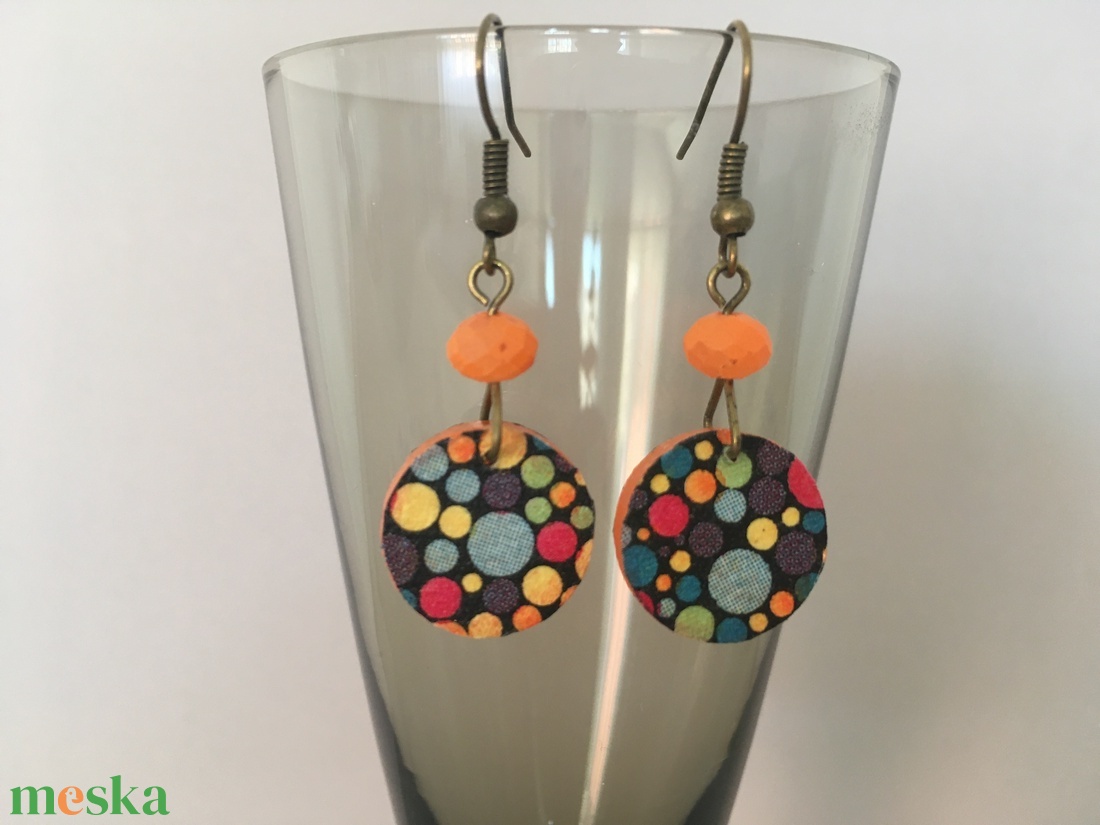 Pöttyözön mini fülbevaló - ékszer - fülbevaló - lógós kerek fülbevaló - Meska.hu