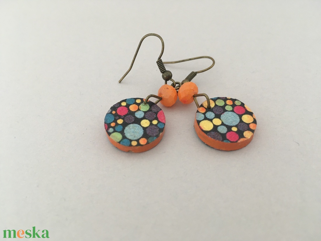 Pöttyözön mini fülbevaló - ékszer - fülbevaló - lógós kerek fülbevaló - Meska.hu