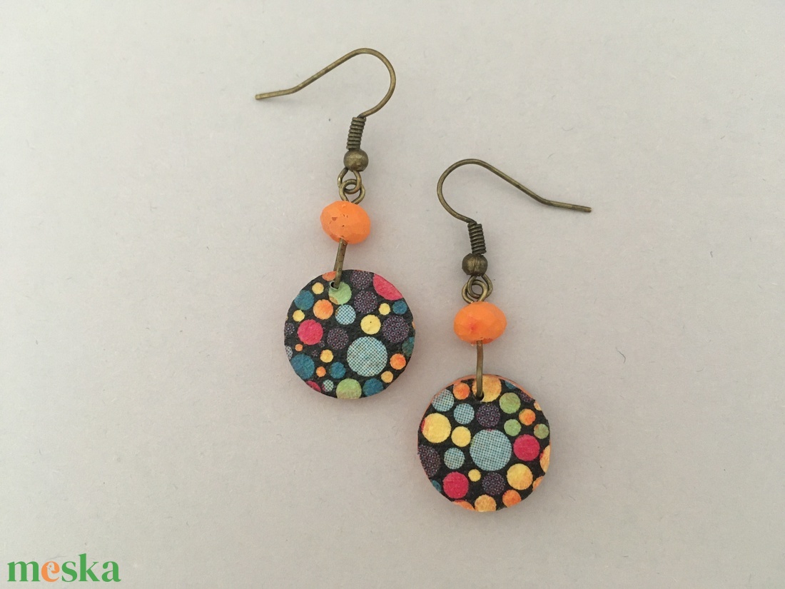 Pöttyözön mini fülbevaló - ékszer - fülbevaló - lógós kerek fülbevaló - Meska.hu