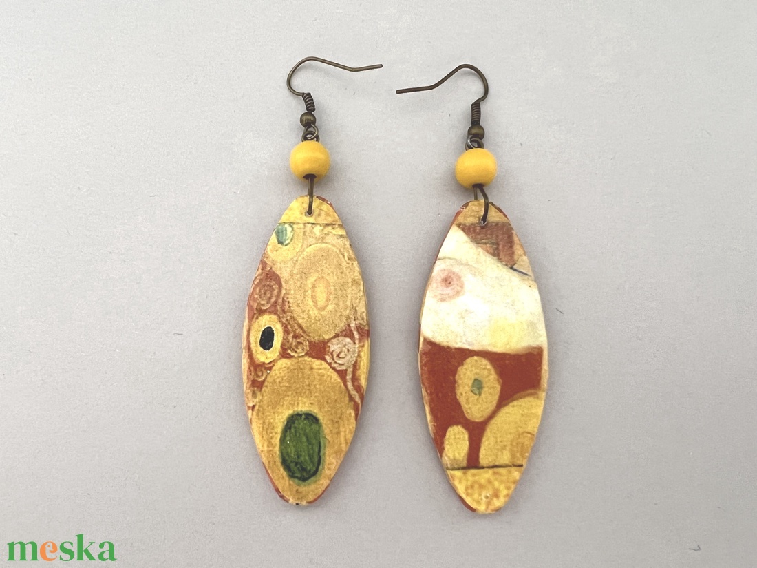 Klimt fülbevaló - burokban No.5 - ékszer - fülbevaló - lógó fülbevaló - Meska.hu Klimt fülbevaló - burokban No.5 - ékszer - fülbevaló - lógó fülbevaló - Meska.hu
