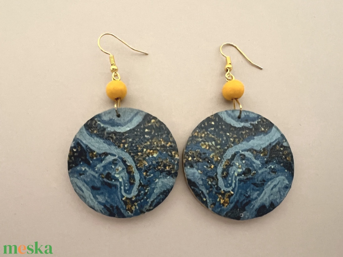 Csillagos égbolt No.1 fülbevaló - ékszer - fülbevaló - lógós kerek fülbevaló - Meska.hu