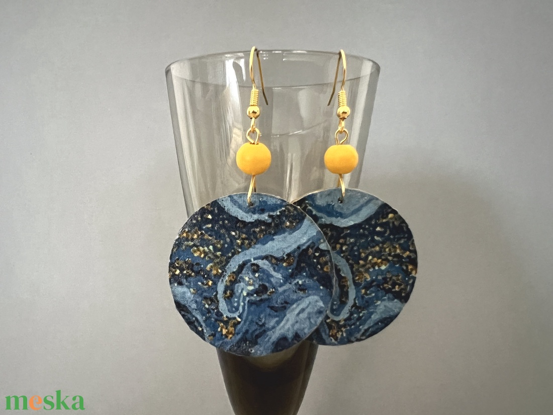 Csillagos égbolt No.1 fülbevaló - ékszer - fülbevaló - lógós kerek fülbevaló - Meska.hu