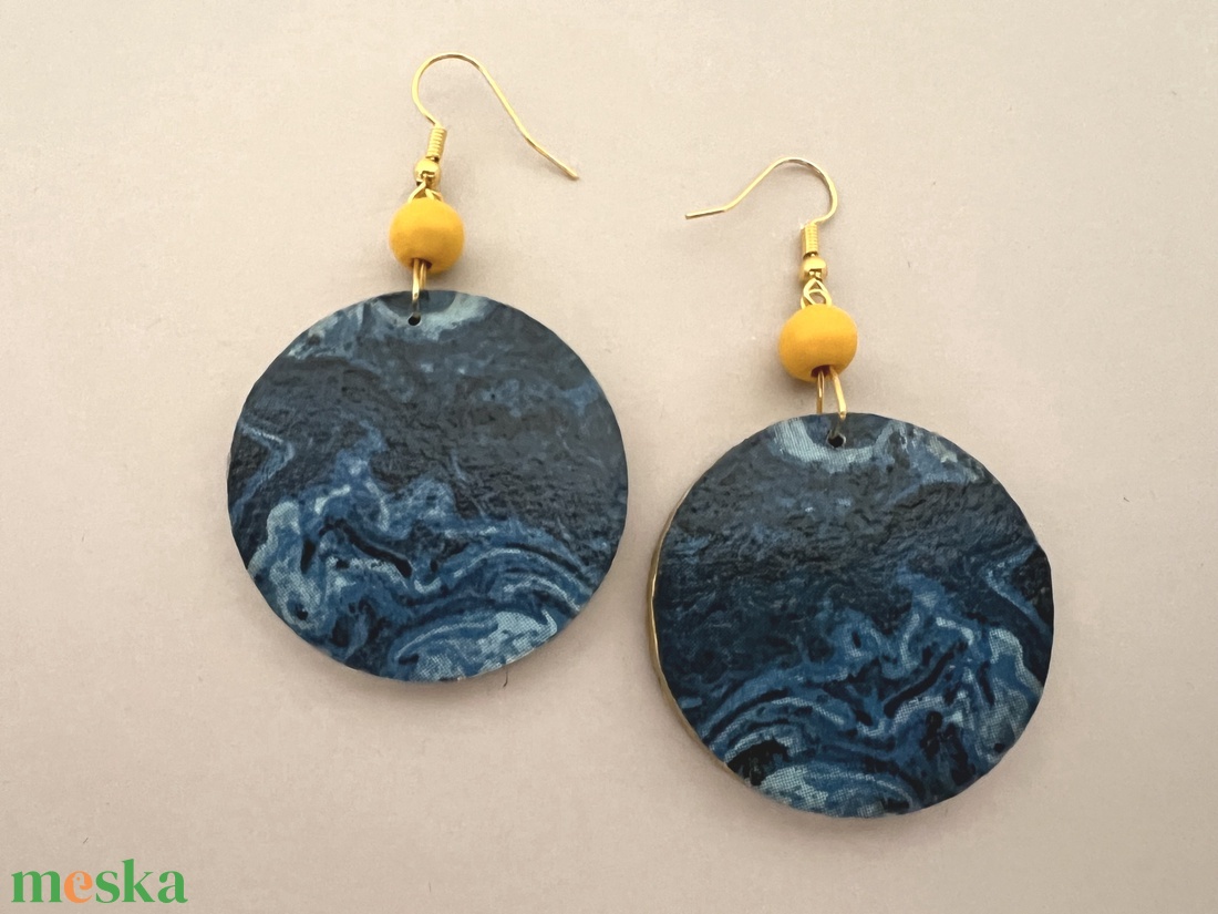 Csillagos égbolt No.1 fülbevaló - ékszer - fülbevaló - lógós kerek fülbevaló - Meska.hu