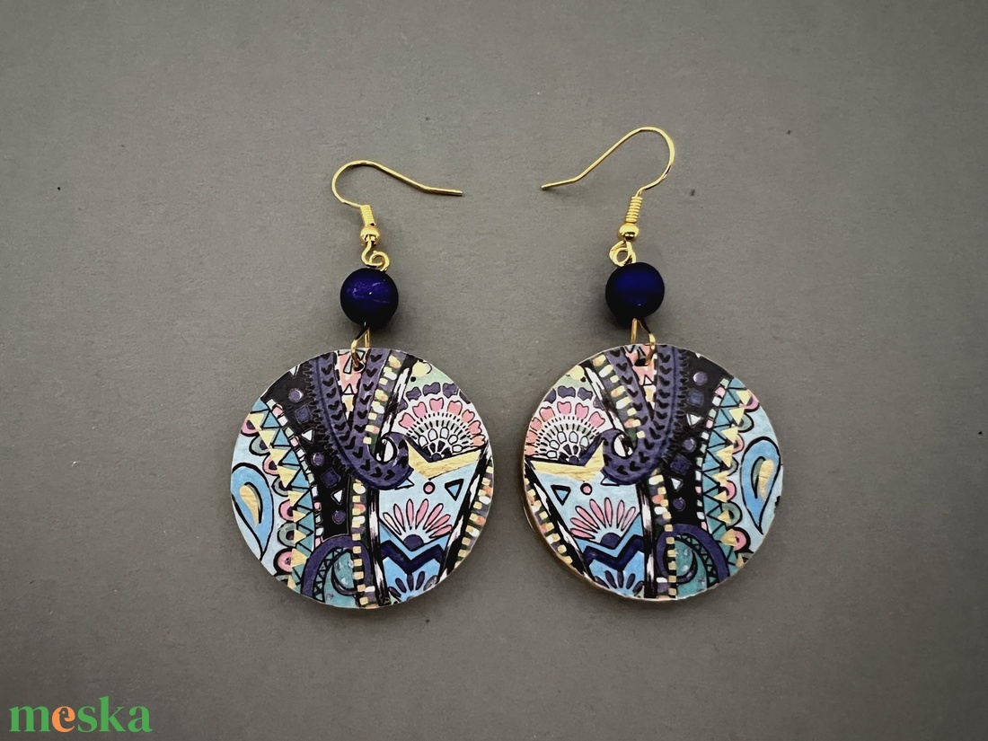 Keleti mintás No.18 fülbevaló - ékszer - fülbevaló - lógós kerek fülbevaló - Meska.hu