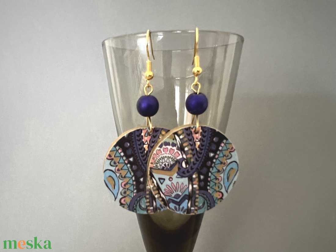 Keleti mintás No.18 fülbevaló - ékszer - fülbevaló - lógós kerek fülbevaló - Meska.hu