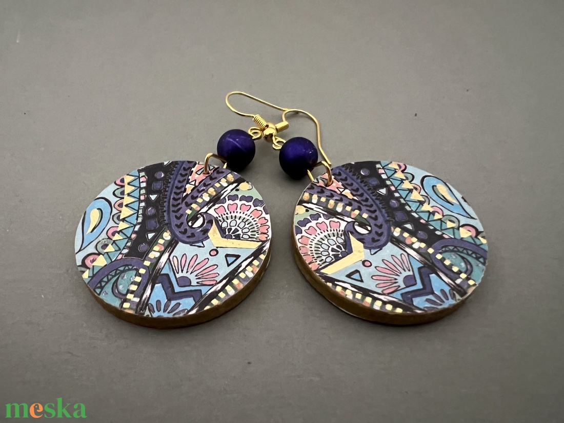 Keleti mintás No.18 fülbevaló - ékszer - fülbevaló - lógós kerek fülbevaló - Meska.hu