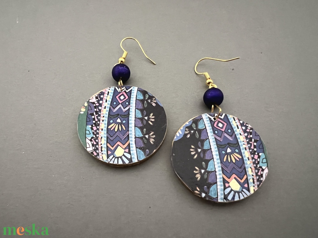 Keleti mintás No.18 fülbevaló - ékszer - fülbevaló - lógós kerek fülbevaló - Meska.hu