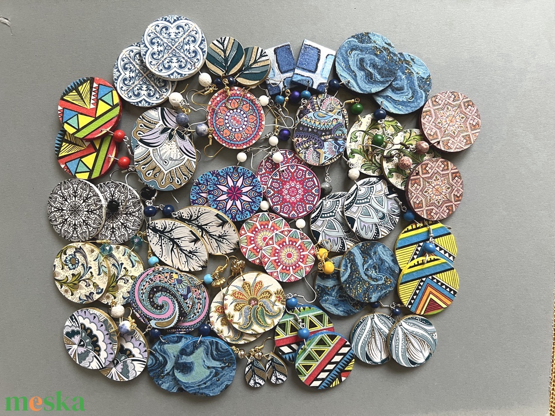 Inka mandala No.3 fülbevaló - ékszer - fülbevaló - lógós kerek fülbevaló - Meska.hu