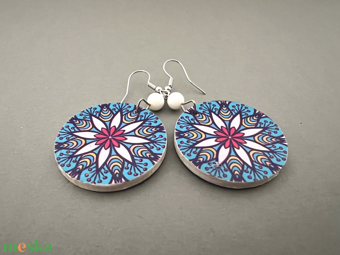 Inka mandala No.3 fülbevaló - ékszer - fülbevaló - lógós kerek fülbevaló - Meska.hu