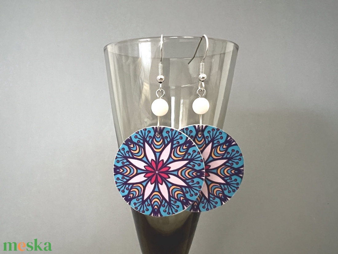 Inka mandala No.3 fülbevaló - ékszer - fülbevaló - lógós kerek fülbevaló - Meska.hu