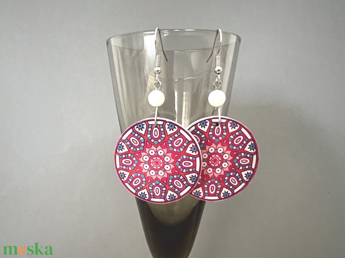 Inka mandala No.8 fülbevaló - ékszer - fülbevaló - lógós kerek fülbevaló - Meska.hu