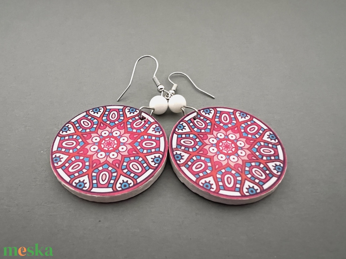 Inka mandala No.8 fülbevaló - ékszer - fülbevaló - lógós kerek fülbevaló - Meska.hu