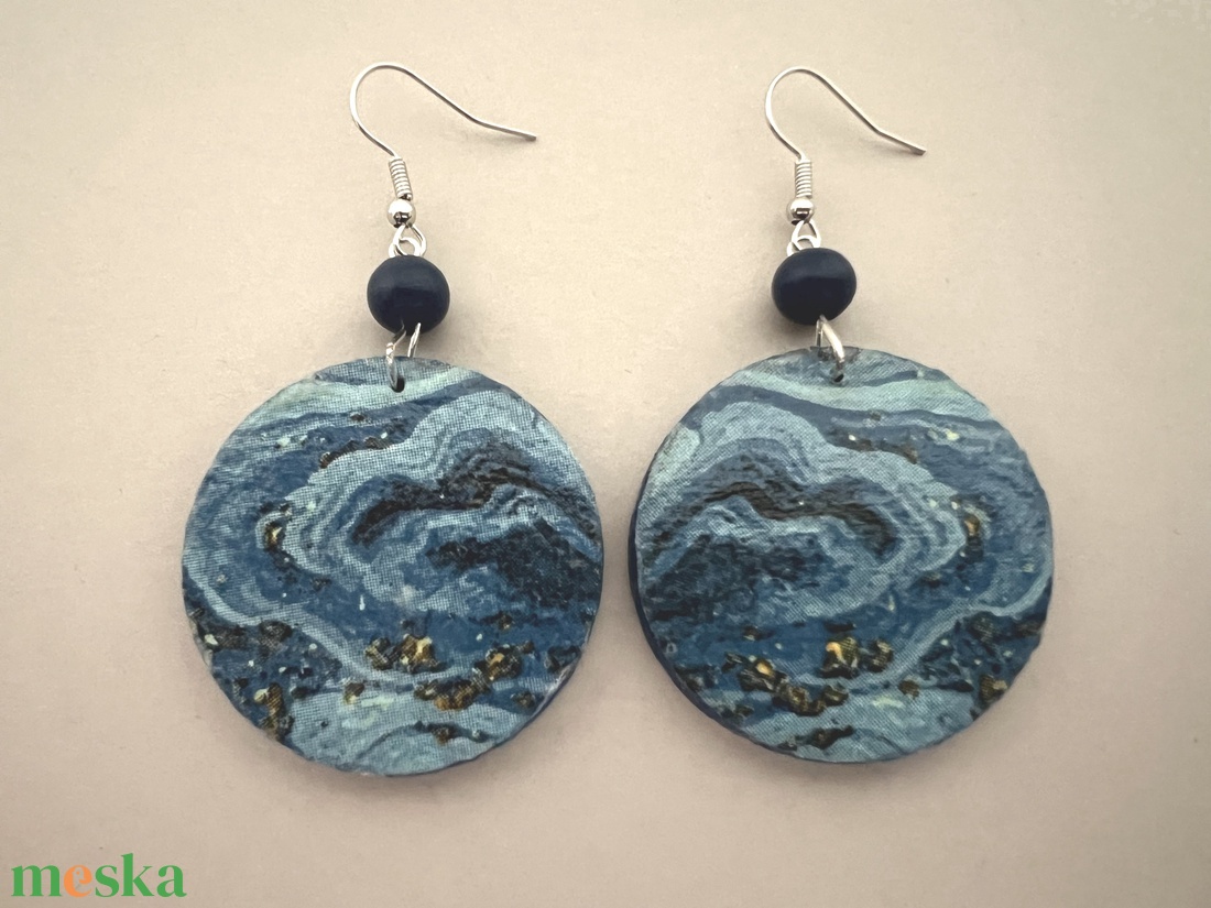 Csillagos égbolt No.2 fülbevaló - ékszer - fülbevaló - lógós kerek fülbevaló - Meska.hu