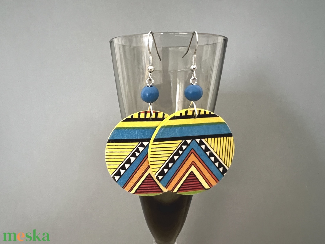 Inka No.3 fülbevaló  - ékszer - fülbevaló - lógós kerek fülbevaló - Meska.hu