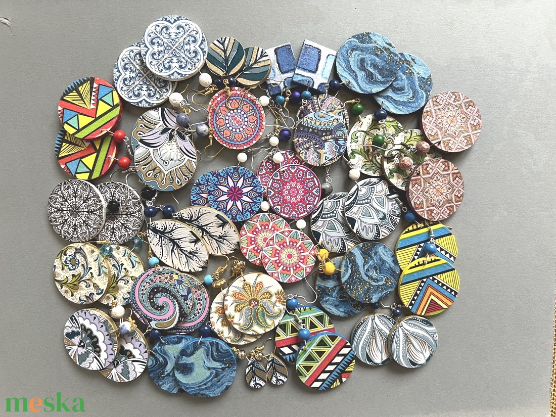 Inka mandala No.11 fülbevaló - ékszer - fülbevaló - lógós kerek fülbevaló - Meska.hu