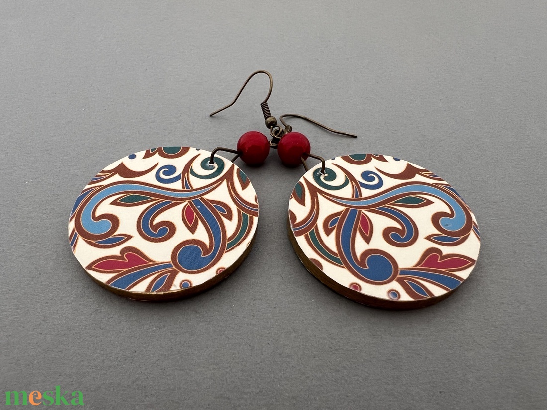 India No.1 fülbevaló - ékszer - fülbevaló - lógós kerek fülbevaló - Meska.hu