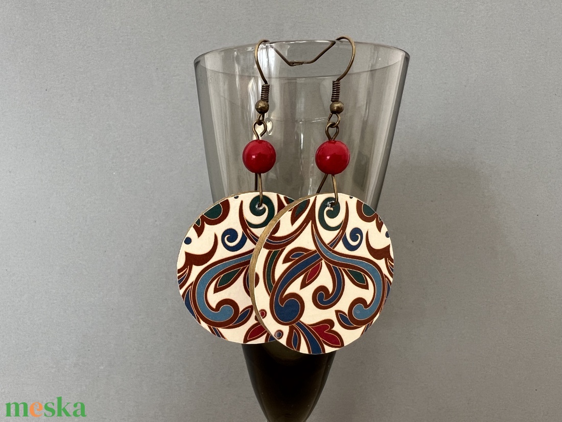 India No.1 fülbevaló - ékszer - fülbevaló - lógós kerek fülbevaló - Meska.hu