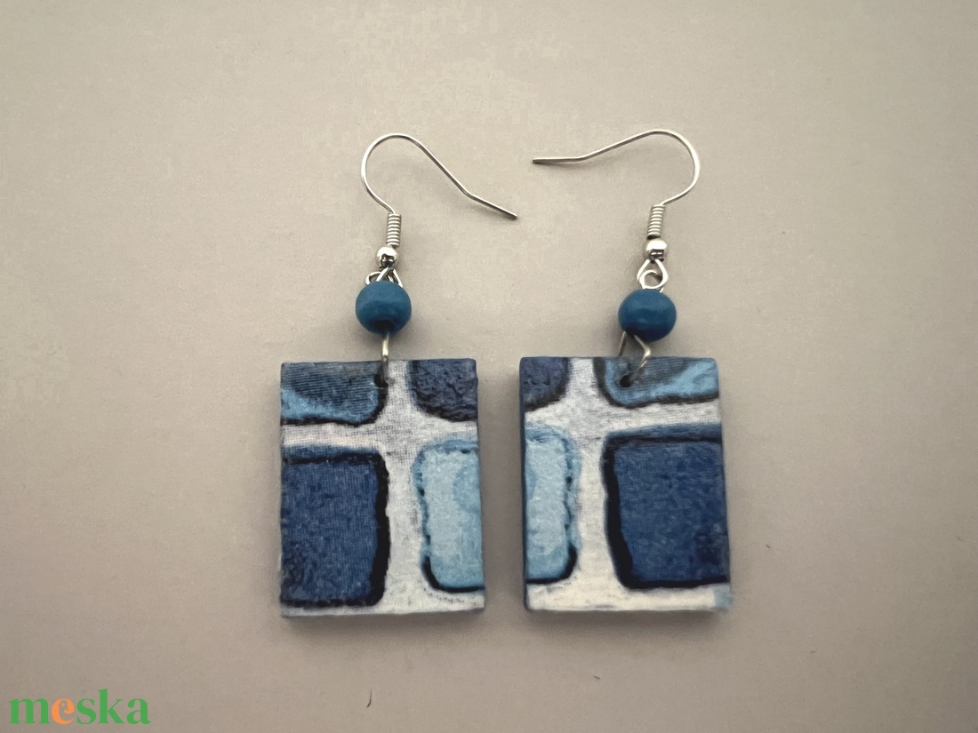Kék árnyalatai No.6 fülbevaló - ékszer - fülbevaló - lógó fülbevaló - Meska.hu