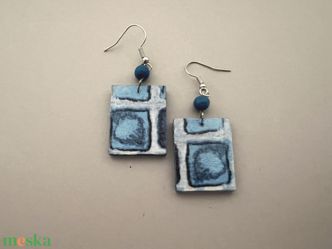 Kék árnyalatai No.6 fülbevaló - ékszer - fülbevaló - lógó fülbevaló - Meska.hu